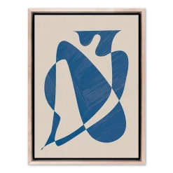 West Elm Abstract Nude Blue Framed Wall Art by Roseanne Kenny