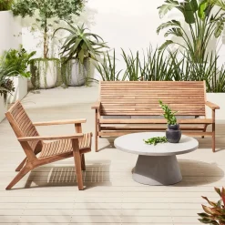 West Elm Acadia Outdoor Loveseat & Lounge Chair Set