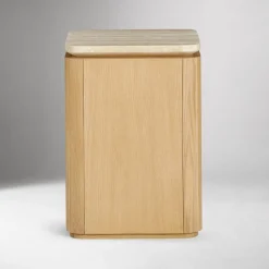 West Elm Adhara Square Travertine Side Table (14')