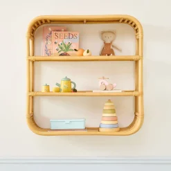 Kids West Elm Adria Rattan Wall Shelf (25")
