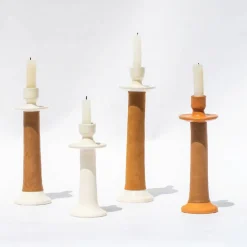 West Elm Alcantara Frederic Leather Wrapped Candle Holder