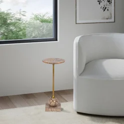 West Elm Alcyone Round Marble Drink Table (8.5")