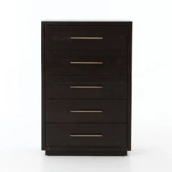 West Elm Alexa Burnished Pedestal 5-Drawer Dresser (30”)