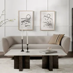 West Elm Aluminum Cross Base Rectangle Coffee Table (55")