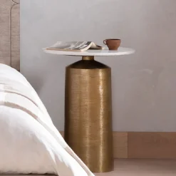 West Elm Aluminum & Marble Nightstand (20")