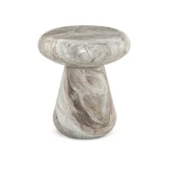 West Elm Alvarez Round Marble Outdoor Side Table (17")