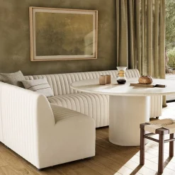 West Elm Anniina Channeled L-Shaped Dining Banquette (91"–)