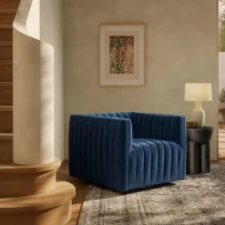 West Elm Anniina Channeled Swivel Chair