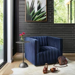 West Elm Anniina Channeled Swivel Chair