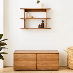 West Elm Anton Solid Wood Entryway Bench (–)