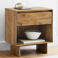 West Elm Anton Solid Wood Open Nightstand