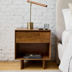 West Elm Anton Solid Wood Open Nightstand