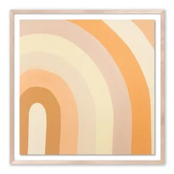 West Elm Apricot Cake Stripes Framed Wall Art by Erica Hauser