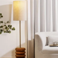 West Elm Ariel Stacked Solid Oak Floor Lamp (63")
