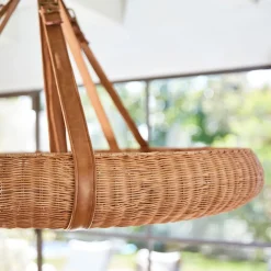 West Elm Arles Rattan Halo Chandelier (42")