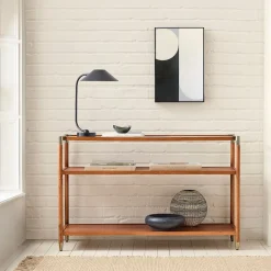 West Elm Arnet Solid Wood and Glass Console (48")