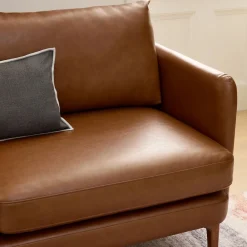 West Elm Auburn Leather Loveseat (70")