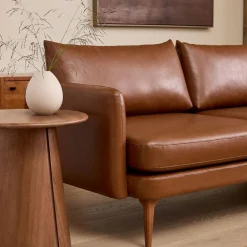 West Elm Auburn Leather 2-Piece Chaise Sectional (107")