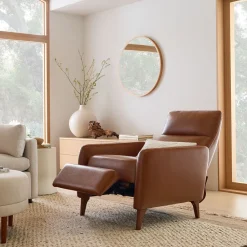West Elm Auburn Leather Recliner