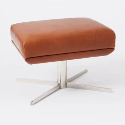 West Elm Austin Leather Ottoman