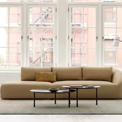 West Elm Aviana Leather 2-Piece Bumper Sofa (123")
