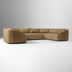 West Elm Aviana Leather 3-Piece U-Shaped Sectional (155")