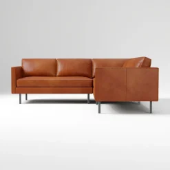 West Elm Axel Leather 3-Piece L-Shaped Sectional (95")