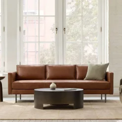 West Elm Axel Leather Sofa (76"–89")