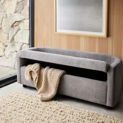 West Elm Bacall Curved Storage Bench