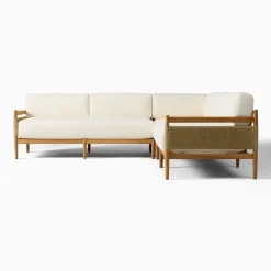 West Elm Baycrest Outdoor Teak 3-Piece L-Shaped Sectional (95")