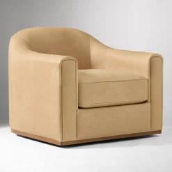 West Elm Bennett Leather Swivel Club Chair