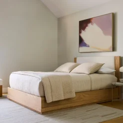 West Elm Berkely Wood & Upholstered Bed