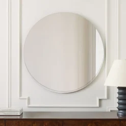West Elm Beveled Edge Frameless Round Wall Mirror