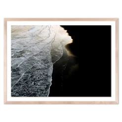 West Elm Black Sand Beach Framed Wall Art by Michael Schauer