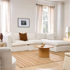West Elm Bleecker Down-Filled Slipcover Modular 4-Piece Ottoman Sectional (123")