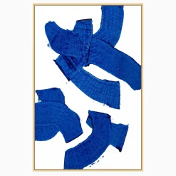 West Elm Blue Fans of Paint Framed Wall Art