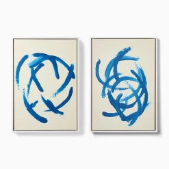 West Elm Blue Flashes Wall Art