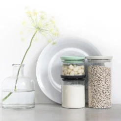 West Elm Brabantia Tasty+ Stackable Glass Food Jars (Set of 3)