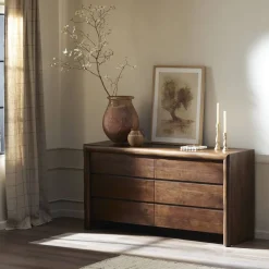 West Elm Brevoort Solid Wood Waterfall 6-Drawer Dresser (73")