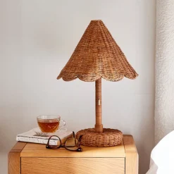 West Elm Brigitte Rattan Mini Table Lamp (18")