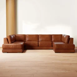 West Elm Build Your Own - Dalton Leather Sectional