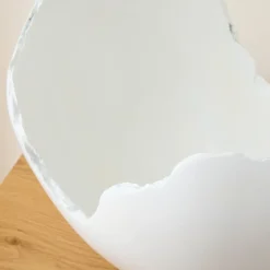 West Elm Burled Glossy White Bowl