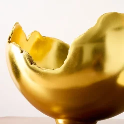 West Elm Burled Gold Leaf Bowl