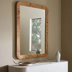 West Elm Burled Wood Wall Mirror