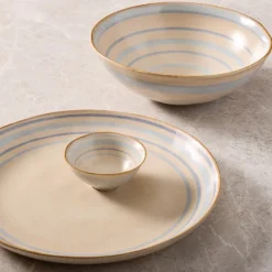 West Elm Cabana Stripe Stoneware Serveware Collection