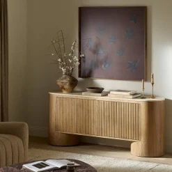 West Elm Caiphas Travertine Media Console (66")