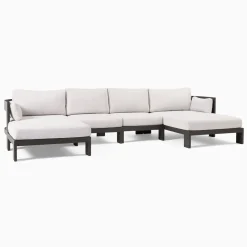 West Elm Caldera Aluminum Outdoor 4-Piece U-Shaped Sectional (137")