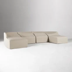 West Elm Caldera Aluminum Outdoor 4-Piece U-Shaped Sectional Protective Cover