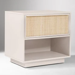West Elm Callahan Solid Wood Rattan Nightstand (24")