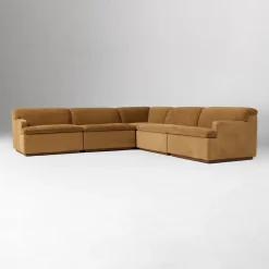 West Elm Calvin Fabric & Leather 5-Piece L-Shaped Sectional (113.5")